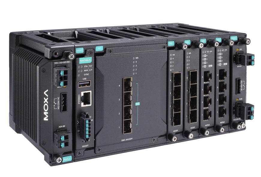 Moxa focuses on large-scale industrial network deployments with modular managed switches